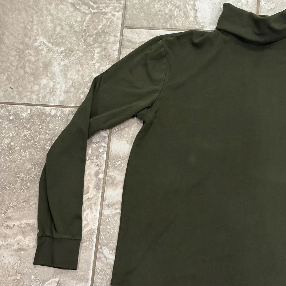 Polo Ralph Lauren Mens Olive Green Cotton Turtleneck Long Sleeve Shirt Size M